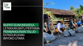 Bupati Gunungkidul Letakkan Batu Pertama Pembangunan Talud di Padukuhan Wiyoko Utara